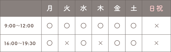 辻本鍼灸整骨院の診察時間